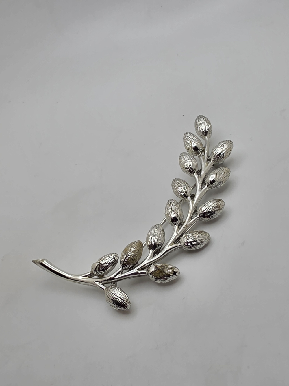 Silver Leaf Branch Brooch